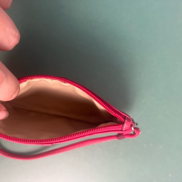 Coach Coral Red Leather 6”x4” wristlet - Picture 2 of 7